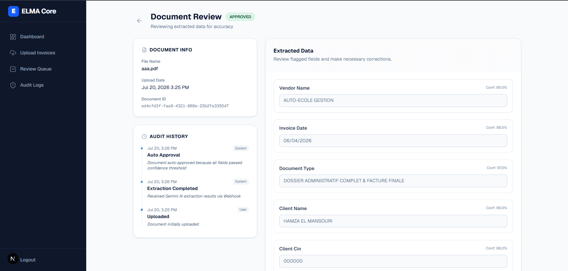 AI Invoice Extractor (HITL)
